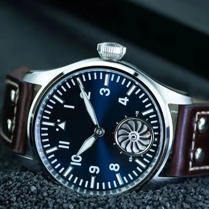 Hruodland Pilot Retro Herren St3620 Manuelle mechanische Uhr Luxus Saphir Bgw-9 Nachtlicht Wasserdicht Sport 5Bar Uhr Reloj Image