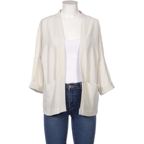 H&M Damen Blazer, Gr. 36, cremeweiß, Elasthan, Synthetik