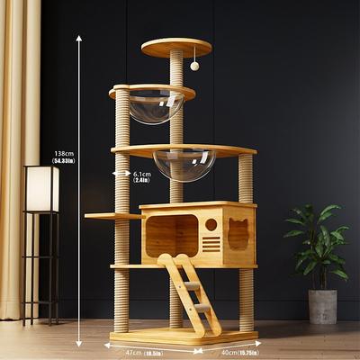 56.3 Cat Tree/Cat Tree House and Towers for Large Cat/Cat Climbing Tree with Cat Condo/Cat Tree Scratching Post/Multi-Level Large Cat Tree