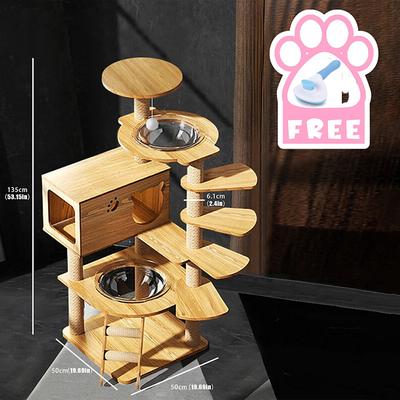 54.33 Cat Tree/Cat Tree House and Towers for Large Cat/Cat Climbing Tree with Cat Condo/Cat Tree Scratching Post/Multi-Level Large Cat Tree