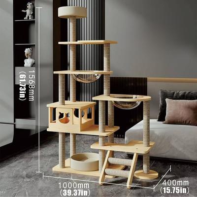 69 Inches Cat Tree/Cat Tree House and Towers for Large Cat/Cat Climbing Tree with Cat Condo/Cat Tree Scratching Post/Multi-Level Large Cat Tree