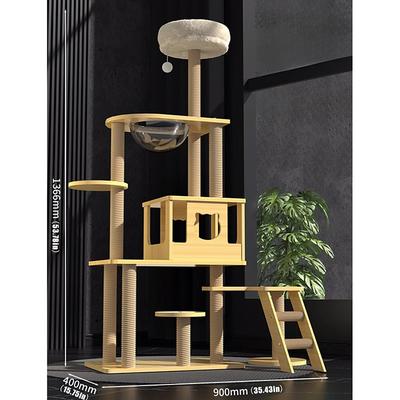 67 Inches Cat Tree/Cat Tree House and Towers for Large Cat/Cat Climbing Tree with Cat Condo/Cat Tree Scratching Post/Perches/Hammock, Multi-Level Large Cat Tree