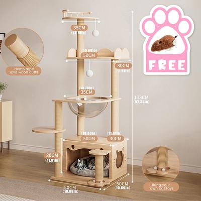 73 Inches Cat Tree/Cat Tree House and Towers for Large Cat/Cat Climbing Tree with Cat Condo/Cat Tree Scratching Post/Perches, Multi-Level Large Cat Tree