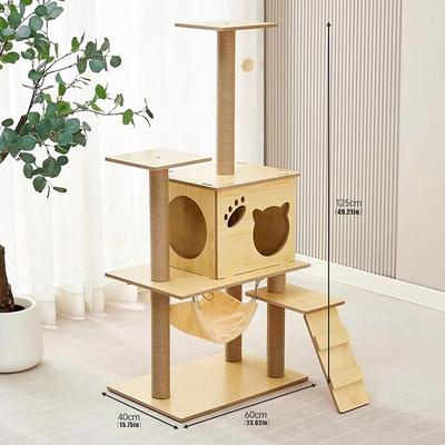 57.09 Inches Cat Tree/Cat Tree House and Towers for Large Cat/Cat Climbing Tree with Cat Condo/Cat Tree Scratching Post/Multi-Level Large Cat Tree