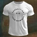 Herren Mit Buchstaben bedruckt Lustig T Shirt T-Shirt 100% Baumwolle Kurzarm Grafik Hemd Schwarz Weiß Armeegrün Bequemes T-Shirt Urlaub Straße Modedesigner-Kleidung