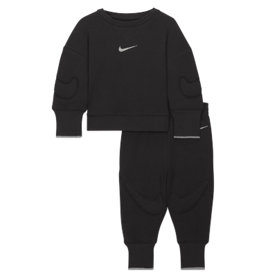 Nike 'Ready, Set' Baby 2-Piece Set - Black - Organic Cotton