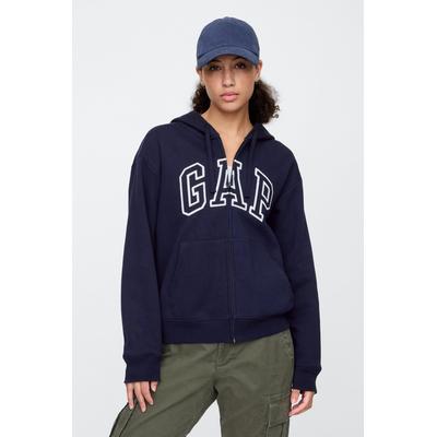 Gap Womens Navy Blue Vintage Logo Zip Up Hoodie - Navy Blue