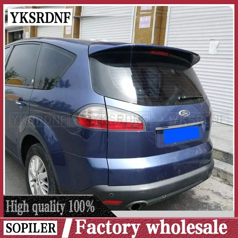 Großer spoiler für ford smax s-max spoiler hochwertige abs material primer oder schwarz weiße farbe von heckdach fenster heckspoiler Image