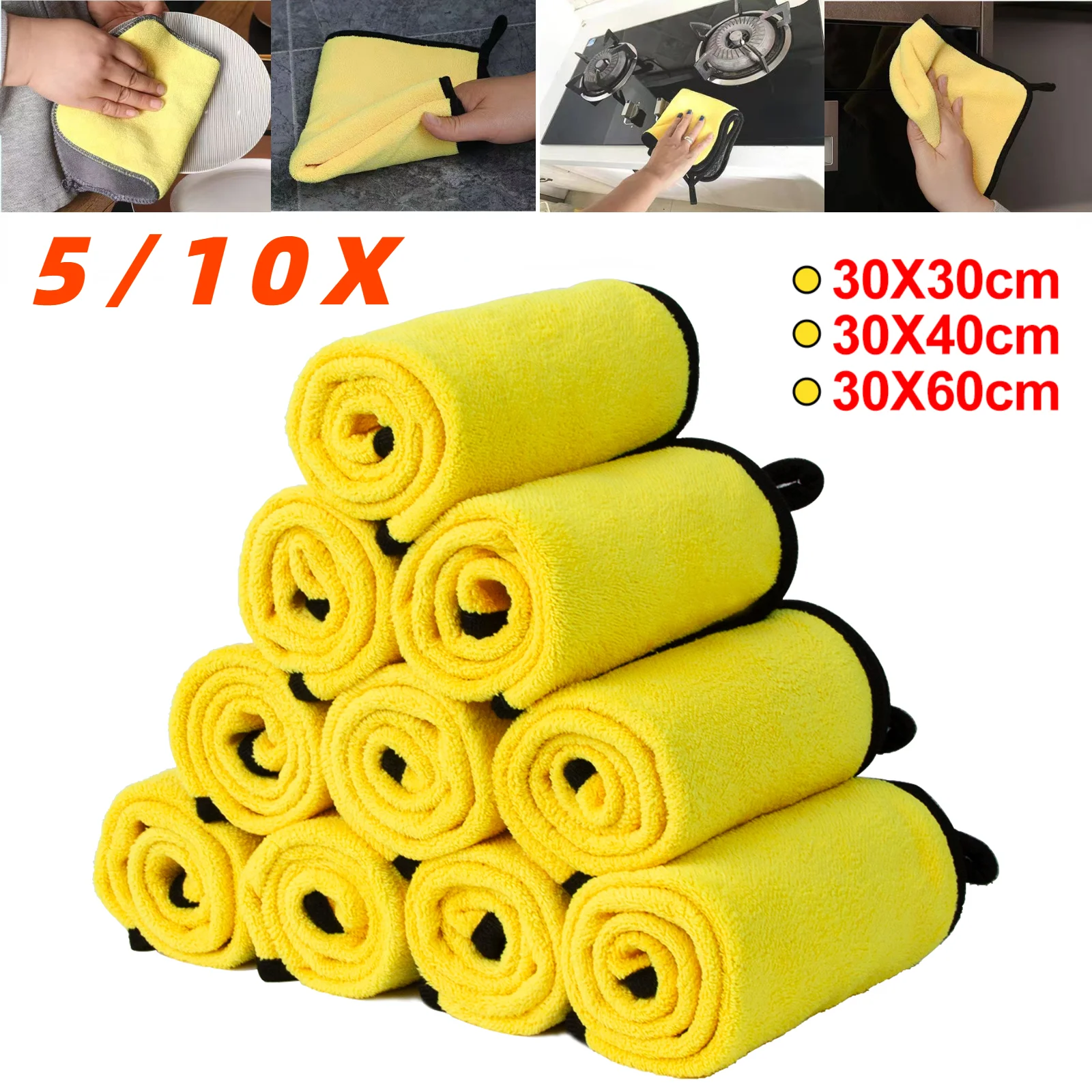 10/5PCS Mehrwertsteuer Färben Küche Geschirrtücher Wischen Tischdecken Inländischen Reiniger Wischen Böden Auto Waschen Mikrofaser Handtuch Reinigung Image