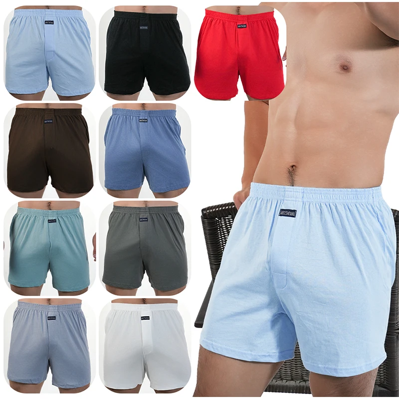 1PC Große Unterhose Solide Pyjama Bottoms Zu Hause Plus Größe Boxer Kurze Für Männer Hohe Taille Legierung Hosen Baumwolle hosen Schlaf Bottoms Image