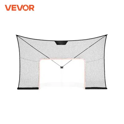 VEVOR 12x7ft Hockey Goal Backstop Net Street Hockey Sports Backstop Netting Portable Outdoor Hockey
