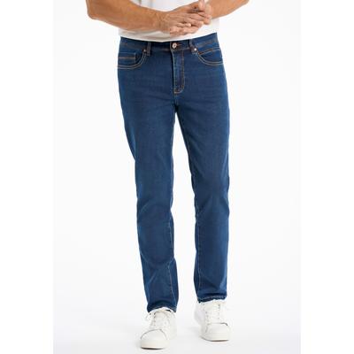 5-Pocket-Jeans BISON "BISON Jeans", Herren, Gr. 33, Länge 32, blau (rain blau), Oberstoff: 78% Baumwolle, 20% Polyester, 2% Elasthan, Jeans Image