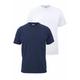 T-Shirt FRUIT OF THE LOOM, Herren, Gr. 5XL (72/74), blau (marine, weiß), Single Jersey, Obermaterial: 100% Baumwolle, unifarben, casual, schmal, Rundhals, Kurzarm normaler Saum, Shirts, aus reiner Baumwolle
