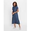Jeanskleid CASUAL LOOKS "Jeans-Kleid", Damen, Gr. 46, Normalgrößen, blau (blau, stone, washed), Denim/Jeans, 100% Baumwolle, unifarben, wadenlang, Kurzarm, Kleider