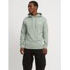 Kapuzensweatshirt JACK & JONES "JJBEAU – Sweater mit Logodruck, Slim Fit und Baumwolle", Herren, Gr. XS, grün (iceberg grün), angeraute Sweatware, Obermaterial: 80% Baumwolle, 20% Polyester, unifarben, modisch, slim fit, Langarm Rippbündchen,...