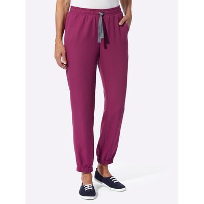 Schlupfhose CLASSIC BASICS, Damen, Gr. 50, Normalgrößen, lila (malve), 100% Polyester, unifarben, lang, Hosen Image