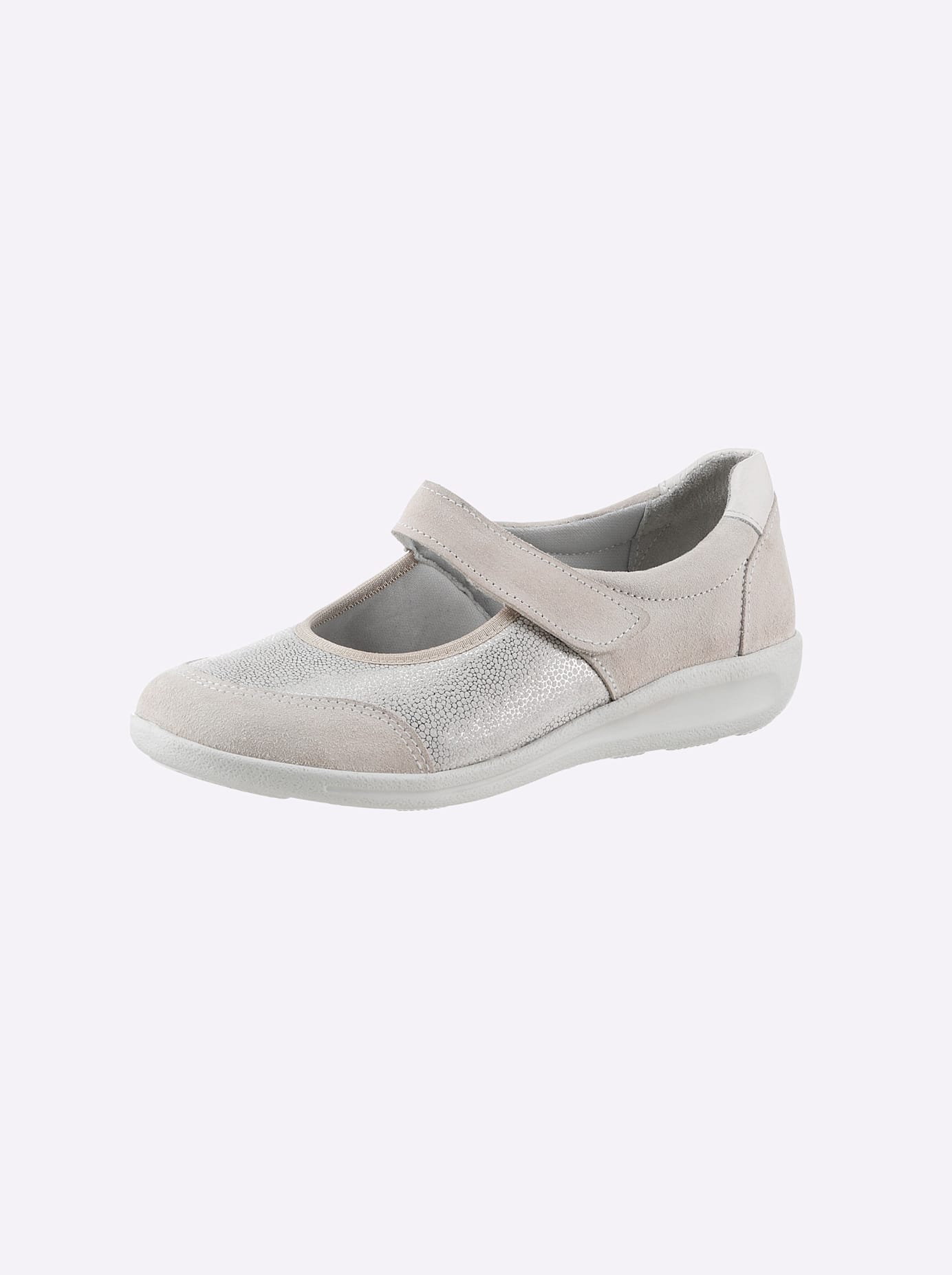 Slipper CASUAL LOOKS, Damen, Gr. 39, beige (sand), Glattleder, Nubukleder, Textil, Schuhe