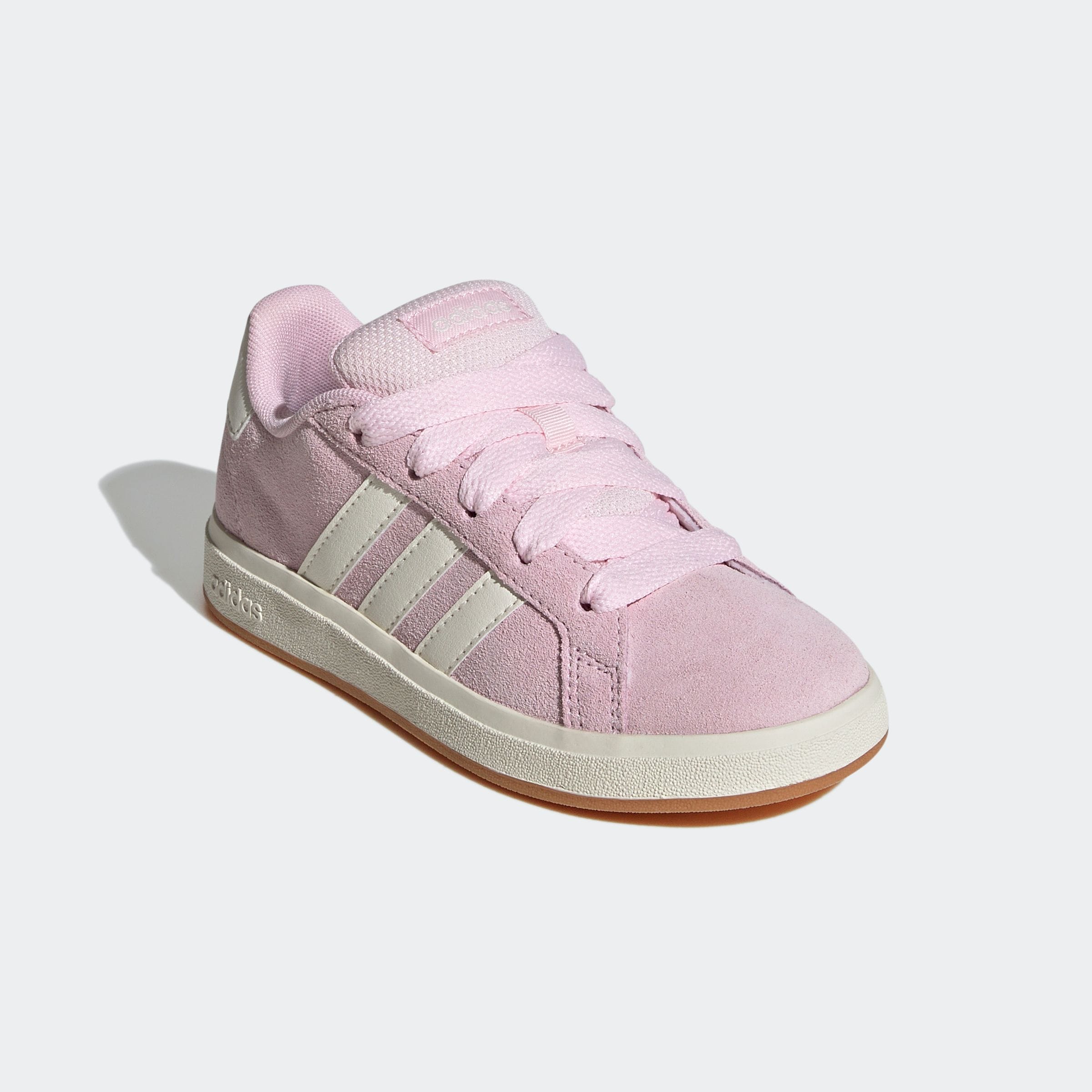 Sneaker ADIDAS SPORTSWEAR "GRAND COURT 00S KIDS", Gr. 34, pink (clear pink, sanftes weiß, gum10), Leder, Synthetik, Schuhe, Design auf den Spuren des adidas Superstar Image