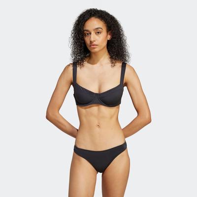 Bustier-Bikini-Top ADIDAS PERFORMANCE "ESSNTLS BIK TOP", Damen, Gr. 38, N-Gr, schwarz-weiß (schwarz, weiß), Obermaterial: 81% Polyester, 19% Elasthan, sportlich, Bikini-Oberteile Image