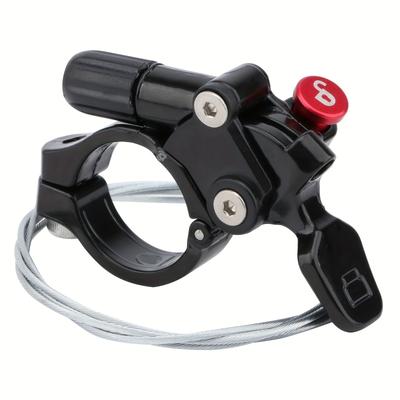 TEMU Meroca Mountain Bike Fork Remote Control - Black Aluminum Alloy, Adjustable Locking Switch With Internal Cable For Front Fork Performance Image