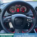 Coprivolante per auto personalizzato cucito a mano in pelle microfibra per Audi A3(8P) A4(B8) A5 A8 A8L Q7 RS4 S4 S5 S6 S8 2007