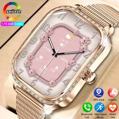 2025 neue GPS Track Smart Uhr Damen 466*466 HD Bildschirm Herzfrequenz Blutdruck BT Anruf Smartwatches Frauen für Android IOS