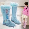 Neue Disney Mädchen Cartoon Frozen Stiefel Elsa Prinzessin Modestiefel plus samtige Kinderschuhe