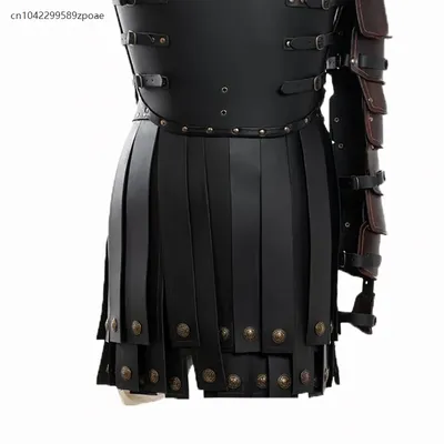 Alter römischer Krieger Gladiator Legion Kampfrock Leder Quaste Rüstung Faulds Mittelalter Wikinger Cosplay Kostüm Quastengürtel Image