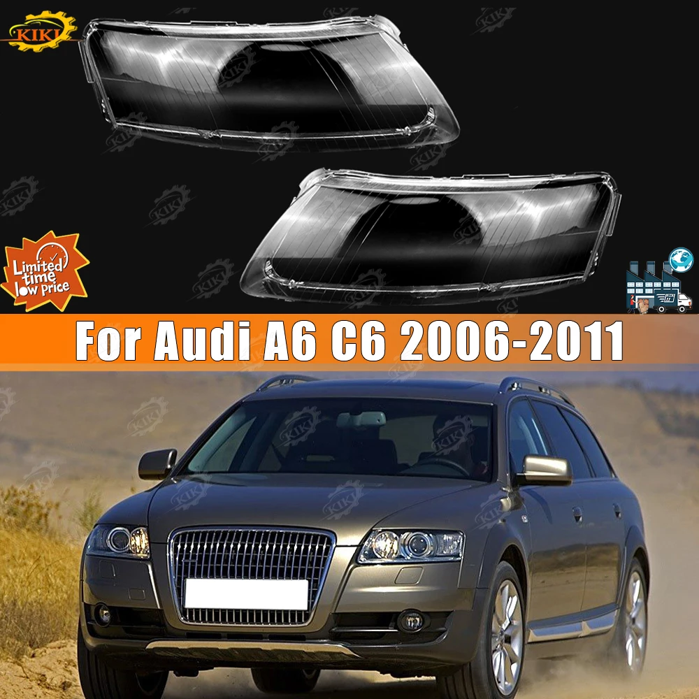Für Audi A6 C6 2006-2011 Transparent Lampenschirm Klar Glas Scheinwerfer Shell Auto Links oder Rechts Vorne Scheinwerfer Objektiv Abdeckung Image