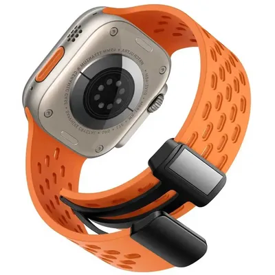 Silikonarmband für Apple Watch Ultra Band 46 mm 49 mm 45 mm 44 mm 42 mm 40 mm 41 mm Magnetarmband Correa iWatch Serie 10 9 8 SE 7 Image