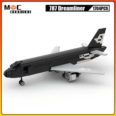 Moc us Stadtverkehr Passagier flugzeug 787 Dreamliner Jet Flugzeug Technologie Bausteine Modell Image