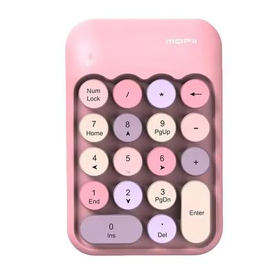 Wireless Numeric Keypad Colorful Retro Mini Portable Numeric Keypad 2.4G Wireless External Keyboard for Computer Laptop