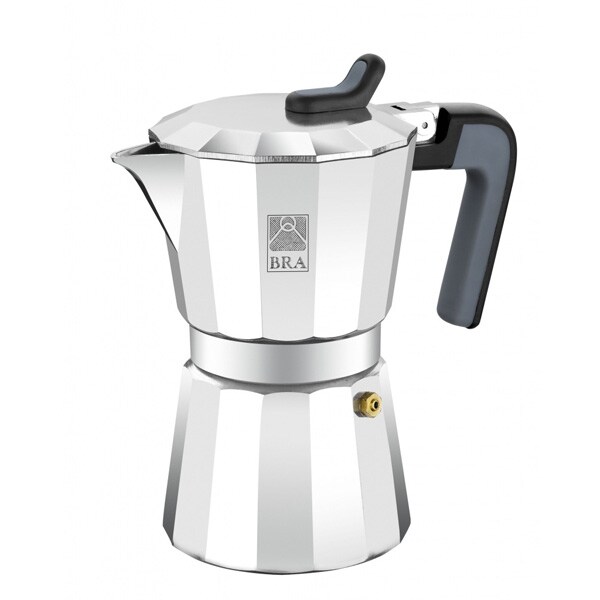 BRA Deluxe2 – Kaffeemaschine, Kapazität 6 Tassen, Aluminium, Schwarz, Edelstahl Image