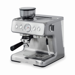 Lacor – 69428 – Espresso Pro Kaffeemaschine, mit Verdampfer und Mahlwerk, inklusive Zubehör, 20 Stangen, Edelstahl, 1550 W, 2,8 l