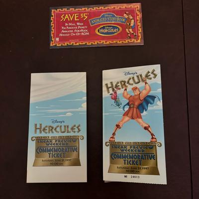 Disney Other | Vintage 1997 Hercules Commemorative Ticket W/Pin And Cassette. | Color: Tan | Size: Os