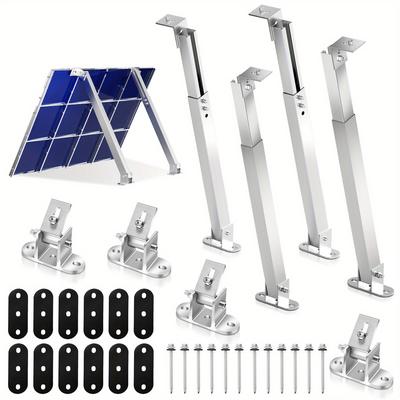 TEMU Solar Panel Bracket Flat Roof Solar Panel Tilt Mount Bracket Universal Attachment Adjustable Balcony Power Station Bracket Mounting Photovoltaics Holder 15-30° Adjustable Image