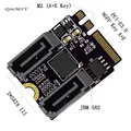 NGFF Chiave A+E PCI Express a SATA 3.0 6Gbps Convertitore adattatore a doppia porta Scheda di estensione disco rigido JMB582 2230