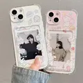 Simpatico orso coniglio slot per schede borsa portafoglio amore custodia per Samsung Galaxy A55 A35 A34 S24 Ultra S23 S22 A54 A53 A32 copertura Funda trasparente