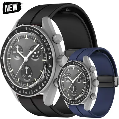 Silikonarmband für Omega X Swatch Joint MoonSwatch Planet Uhrenarmband Metall Magnetschnalle Armband Ersatzarmband Correa