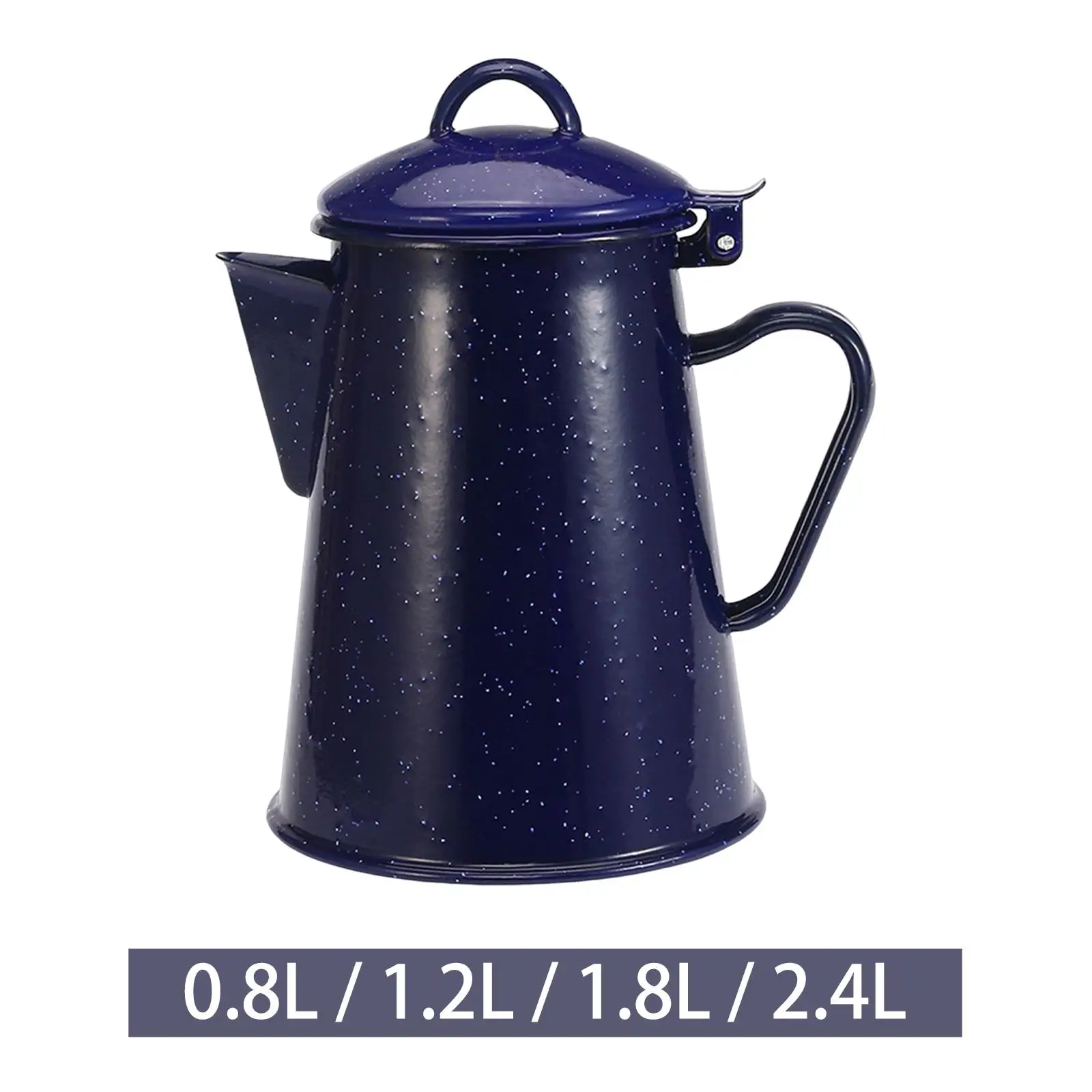 Enamel Coffee Kettle Juice Milk Jug Coffee Pitcher Cold Water Teapot Kettle Lid Wide Mouth for Party Household Office Drinkware