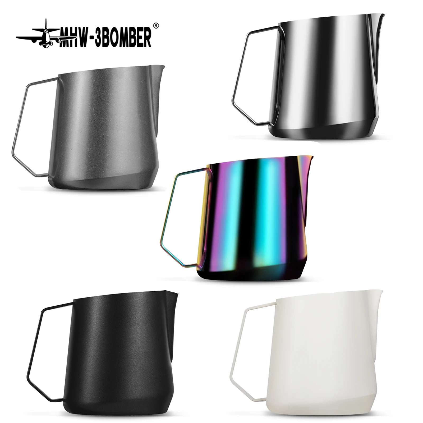 MHW-3BOMBER 600 ml Milchaufschäumkrug Tasse Espresso Kaffee Krug Milch Dampfaufschäumer Krug Milchschaum Krug Barista Werkzeuge Image