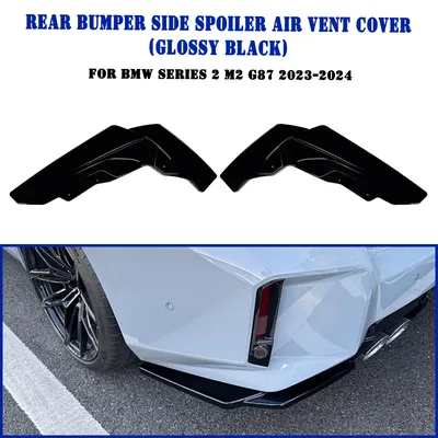 For BMW 2 Series M2 G87 2023-2024 Rear Bumper Side Spoiler Air Vent Trim Carbon Fiber Look/Gloss