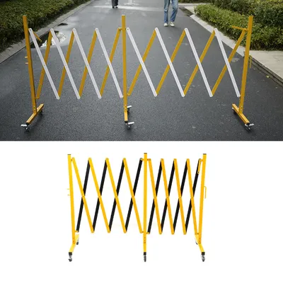 5m Expandable Metal Barricade Iron Column Mesh Reflective Portable Traffic Fence with Locking