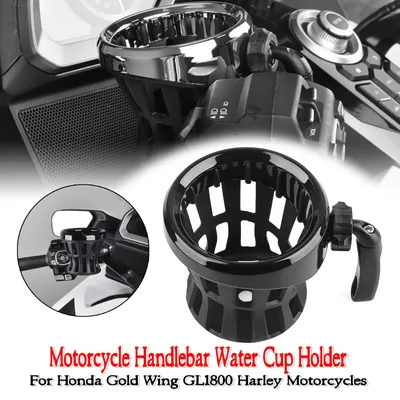 Motorcycle Handlebar Cup Holder Drink W/ Mesh Basket Mount For Honda Gold Wing GL1800 2018