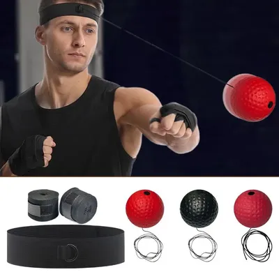 Boxing Speed Ball Headmounted PU Punch Ball Muay Thai Training Hand Eye Reaction Home Gym Sandbag