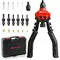 3 in 1 Rivet Nut Tool, Professional Rivet Gun Kit with 5 Rivet Heads and 6 Metric & SAE Mandrels