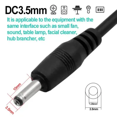 USB To DC 3.5 * 1.35mm Round Hole Mini Speaker Charging Cable 5V Power Cord 3.5mm Charging Cable For