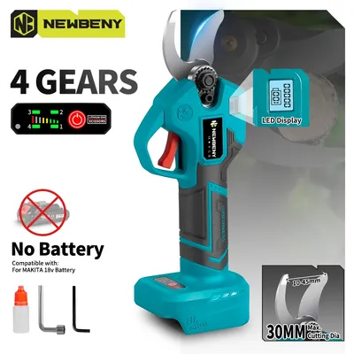 NEWBENY 1800W Brushless Electric Pruner 4 Gears Cordless Handheld Shrub Tree Scissors Garden Cutting Tool For Makita Battery Pin