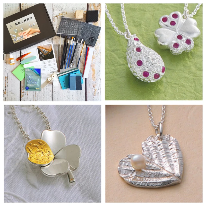 Sterling Silber Ton Schmuck Herstellung Materialien DIY hand gefertigte Herstellung kreative Modellierung reinen Silber Ring Anhänger Material Kit