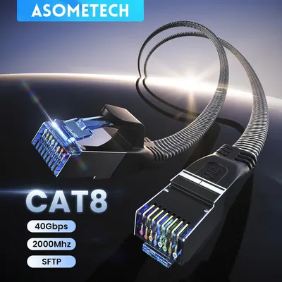 CAT 8 Ethernet-Kabel 40 Gbit/s Gaming High Speed 2000 MHz SSTP Cat 8 Ethernet-Kabel RJ45 Netzwerk für PC Modem Router Laptop PS 5/4